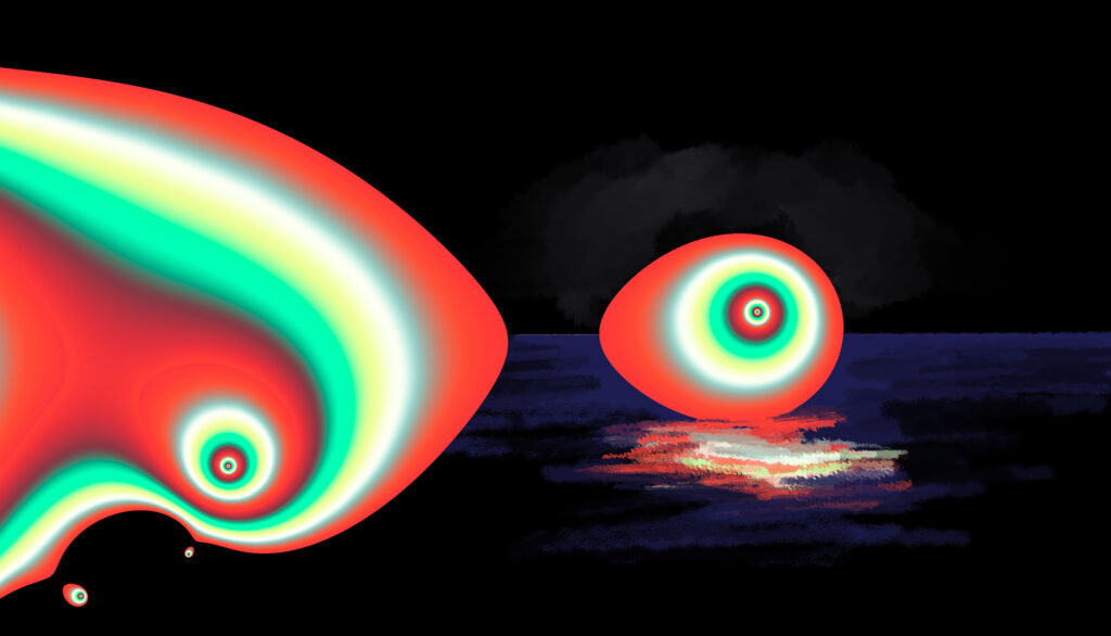 Cosmic Egg. Fractal render and digital painting, April 2021 Katherine Green
