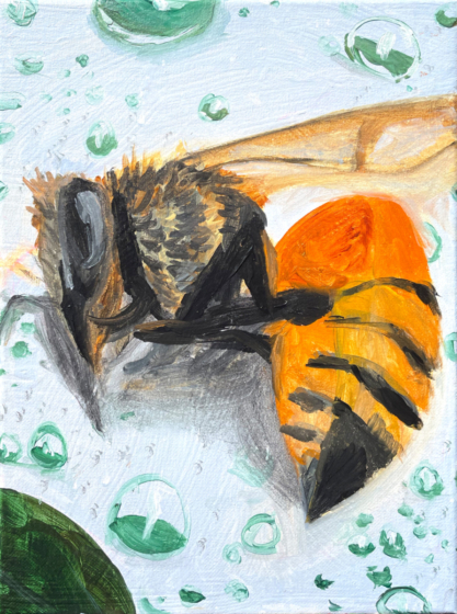 KatieGreen_BeeOnCanvas_9x12_85