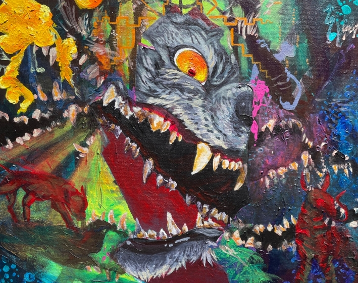 Werewolf Skull Triptych : The Altered Beast 